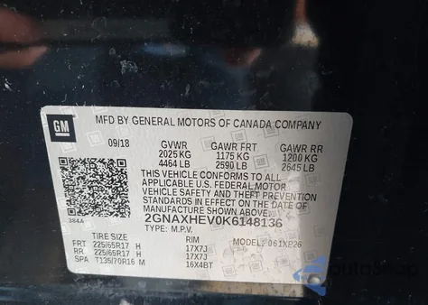 2019 Chevrolet Equinox Ls from USA, damaged, VIN 2GNAXHEV0K6148136